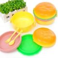 Burger Lunch Box  Hamburger shape Lunch Box For School Kids Picnic Plastic Lunch Box. 