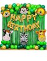 Jungle Theme Birthday Decoration - 49 Pcs, Birthday Decoration Items For Boy, Girl | Animal Theme Decor | Jungle Safari Birthday Decoration For Kids | Forest Theme Birthday Decoration Kit. 