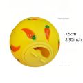 1pc Random Color Interesting Puzzle Toy Carrot Printed Ball Pet Feed Dispenser Toy Slow Feed for Small Pet Cat Rabbits Hamsters. 