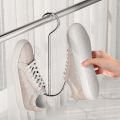 1/3pcs household double hook shoe rack, hanging type, space saving, home hardware accessory for drying shoes on the balcony. 