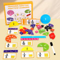 Wooden Math Fraction Learning Set With Card Fraction Decomposition Plate Montessori Teaching Aid Children Educational Math Toys. 