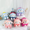 Plush 3D Rabbit Backpack for Boys Girls Kids Children SchoolBag Cute Bow Tie Cartoon School Bags Kindergarten Preschool Baby Bag.