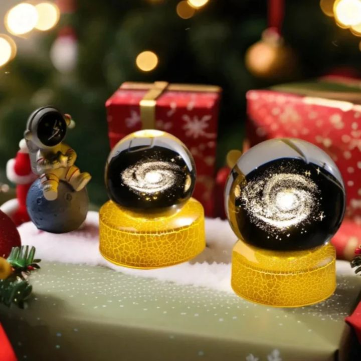 Hot Creat Crystal Ball USB Night Light With Milky Way galaxy LED Children Night Lamp For Bedroom Ambient Light Christmas Gift