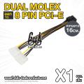 Dual Molex LP4 4 Pin to 8 Pin PCI-E Express Power Adapter Cable for GPU Graphics Card, 16cm Length - Geek Paradise Store. 