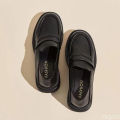 Women's Casual leather Shoes Fashion Thick soled Pumps Solid Color Breathable Loafers Fashion comfort ladies high heels Zapatos. 
