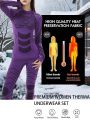 Womens Thermal Underwear Ski Breathable Warm Base Layer Winter Long Johns Top Bottom Sets for Cold Weather.