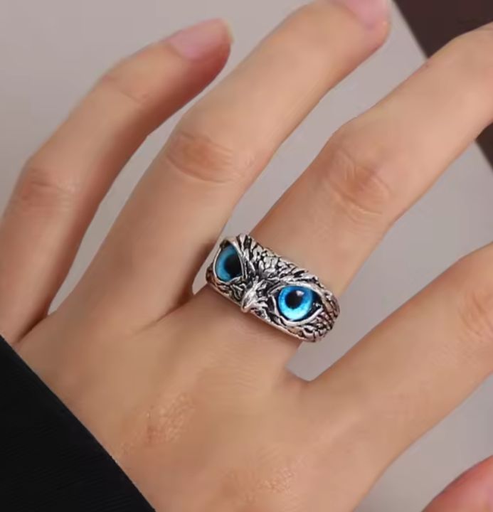 New%20Men's%20Trend%20silver%20color%20owl%20Eagle%20Head%20ring%20for%20You%20love%20one's%20Best%20gift%20-%20Image%203