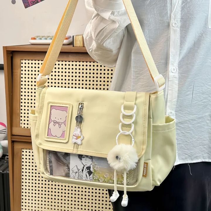 Y2K%20Japanese%20Harajuku%20School%20Bags%20for%20Teenage%20Girls%20New%202024%20Transparent%20Itabag%20Crossbody%20Bag%20DIY%20Badges%20Display%20Plate%20Ita%20Bag%20-%20Image%203