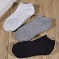 3/5/6 Pairs of Women's/men's Boat Socks Invisible Low Cut Anti Slip Summer No Show Ankle Socks Solid Color Casual Breathable. 