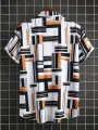2024 Men's Fashion digital Printed short-sleeved Shirt Men's Hawaiian printed shirt. 