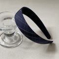 1PC Navy Blue Plaid Hair Headbands With Heart Decor, Stylish Hair Accessories For Women, Cute Hairbands For Daily And Party Wear. 