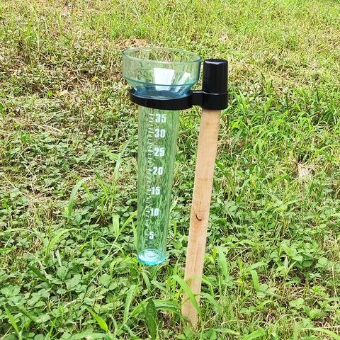 Garden Rain Gauge with Wooden Stand