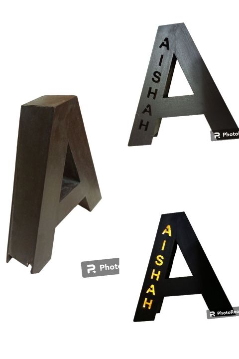 Wooden Alphabet Names Aishah electric led fitted