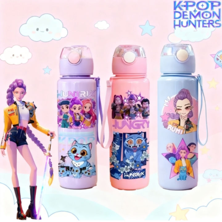 KPop Demon Hunters Sports Water Cup Huntrix Portable Rope Drinking ...