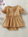 2026 female infant spring and summer triangular Romper multi-color short-sleeved Romper. 