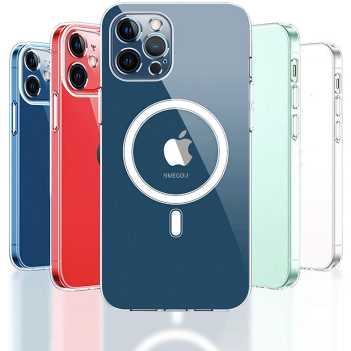 Ultra Clear Magnetic Circle Phone Case on For Magsafe IPhone 15 12 11 13 14 Pro Max Mini XS XR 8Plus SE 2020 IPone Macsafe Cover
