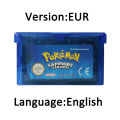 GBA Game 32-Bit Video Game Cartridge Console Card Pokemon Emerald Ruby FireRed LeafGreen Sapphire Multi-language for GBA/NDS. 