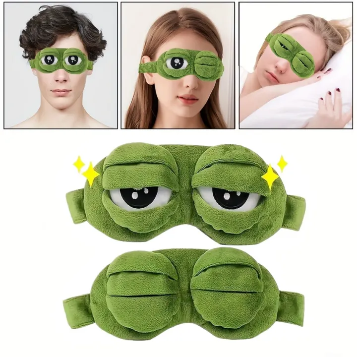 3D%20Sad%20Frog%20Sleep%20Mask%20Natural%20Sleeping%20Eyeshade%20Cover%20Shade%20Eye%20Patch%20Women%20Men%20Soft%20Portable%20Blindfold%20Travel%20Rest%20Eyepatch%20-%20Image%202