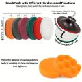 12pcs, Drill Brush Attachment Set, Power Cleaning Scrub Brush And Scrub Sponge, For Grout Floor, Tile, Bathroom, Kitchen. 