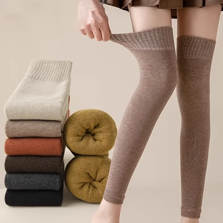 1/2Pairs%20Winter%20Knee%20High%20Leg%20Cover%20Windproof%20Warm%20Sweat%20Absorb%20Long%20Leg%20Warmers%20Thermal%20Anti-Cold%20Thigh%20High%20Knitted%20Stockings%20-%20Image%202