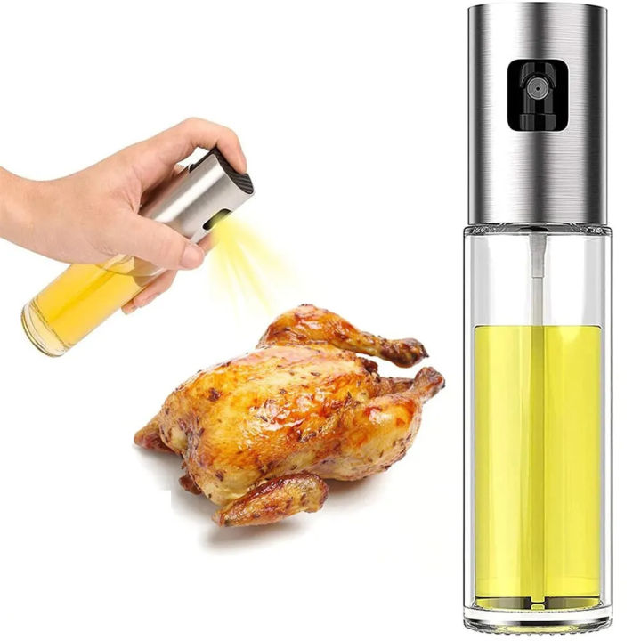 Glass Spray Bottle Kitchen Tool Spray Oiler Seasoning Condiment Bottle Pump Oil Pot Leak-Proof Grill BBQ Sprayer Oil Dispenser