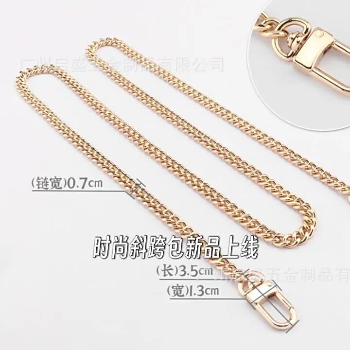 40/60/90/120cm Handbag Metal Chains DIY Purse Chain With Buckles Shoulder Bags Straps Handbag Handles Bag Parts Gold Chain