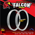 Price per pair of 1.2 and 1.4 rim 17 Falcon wheels, smooth edge, solid, bright, shiny, value for money.. 