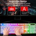 KEBIDUMEI USB Wired Keyboard RGB Backlit Gaming Keyboard 104 Keys Standard Keyboard Membrane Keyboard For PC Laptop Windows IOS. 