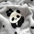 Panda Printed Fluffy Blanket for Beds Single/Queen/King Plush Fleece Plaids for Sofa Soft Warm Thow Blanket for Winter. 