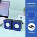Mini USB Wired Desktop Computer Speaker Stereo Surround Audio with Microphone LED Light Portable Sound Box for PC Laptops Gaming.