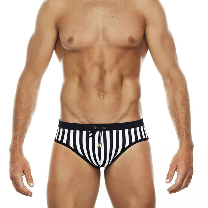 UXH%20Padded%20Contrast%20Color%20Swim%20Briefs%20Black%20Strips%20Push-Up%20%20Swimwear%20Men%20Swimming%20Briefs%20Surf%20Beach%20Shorts%20Mayo%20Sungas%20-%20Image%203