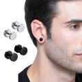 1Pair Stainless Steel Round Circle Stud Earrings For Men Women Not Fade Ear Rings Jewelry. 