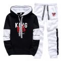 King Printing Mens Tracksuit Casual Sweatshirts Sweatpants 2 Pcs Set Daily Sportswear Suit Outdoors Sports Jogging Mens Clothing. 