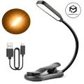 Rechargeable Book Light 7 LED Reading Light with 3-Level Warm Cool White Daylight Flexible Easy Clip Night Reading Lamp in Bed. 