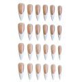 24PCS/1BOX Explosions in Europe and America Long Water Pipes White French Rectangular Nail Fake Nails. 