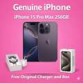 Genuine Iphone 15 Pro Max 256GB with Free charger & box- Pre Ownn. 