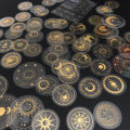 70 pcs Glitter Gold PET Adhesive Stickers Waterproof Transparent Label: SUN MOON Stars Etc.