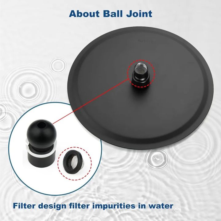 Matte%20Black%20Round%20Rainfall%20Shower%20Head%206%20Inch%20with%20five%20mode%20High%20Pressure%20-%20Image%206