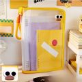 Macaron Transparent A4 File Bag Large-capacity Textbook Storage Zipper Student Hand-held Thickened Waterproof Storage Bag. 