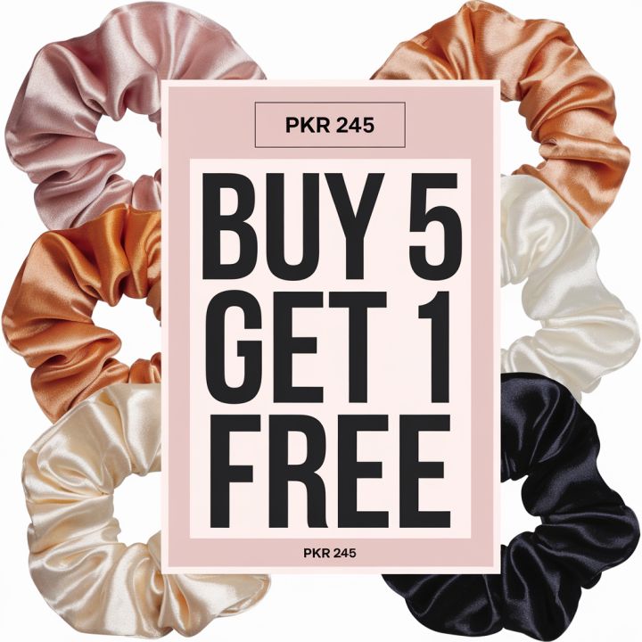 (Pack of 6) Hair scrunchies, Cheap hair ties, Silk scrunchies, Premium scrunchies set,Women's hair accessories, Trendy scrunchies, Hair bands, Hair ties, Multi-purpose hair ties, Fluffy scrunchies, Hair bands,