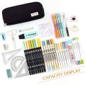 Kawaii Pencil Case Large Space Storage 3 Compartment Pouch Double Side Opened Student Stationery Desk Organizer School Supplies. 