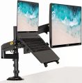 NB-H180-FP Dual Arm 2 in 1 Combo, Laptop Mount with Adjustable Tray for 10-17”Notebook, Full Motion. 