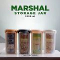 3-in-1 Storage Jar with 3 portions Airtight Food Storage Cereal Dispenser Pulses Container and 3 partitions for Dry Fruit Storage Spice Jar Masala Daal Biscuits Spices Candy and Multi Compartment kitchen Essentials. 