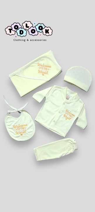 Baby suit lemon color written Welcome To The World size 0-3 month baby