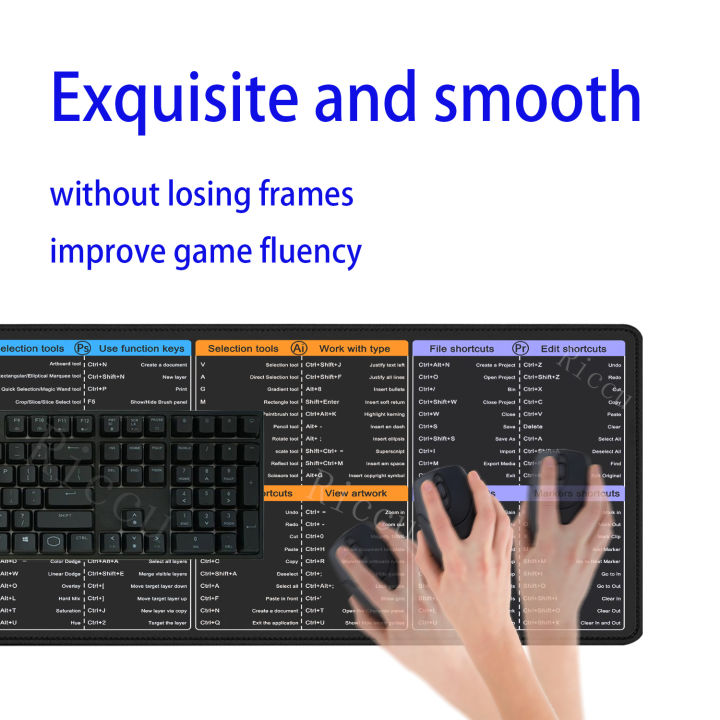 Shortcuts%20Mouse%20Pad%20Large%20Extended%20for%20Ps%20Ai%20Pr%20Final%20Software%20Big%20Office%20Keyboard%20Mousepad%20Gaming%20overlock%20HD%20Printing%20Desk%20Mat%20-%20Image%204