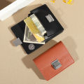 PU Leather Wallets for Women Short Purses Female Plaid Purses Card Holder Wallet Fashion Woman Metal Buckle Wallet Clutch Bag.
