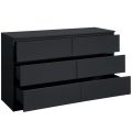 BM-MART White Wooden 6 Drawer Chest. 