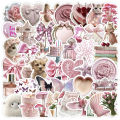 50Pcs Cute Pink Coquette Girl Aesthetic Stickers Notebook Laptop Phone Suitcase Notebook Stationery Sticker Decals.