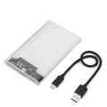 USB 3.0 3.1 External Hard Drive Enclosure 2.5 Inch SATA to USB3.0 UASP Clear Portable Hard Drive Case HDD Tool-Free Transparent. 