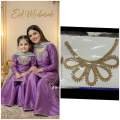Embroidery Neckline Lace Turkish Style For Brand Fabrics, Fancy Mirror Neck Design For Clothes, New Stone Necklace for Dress. 